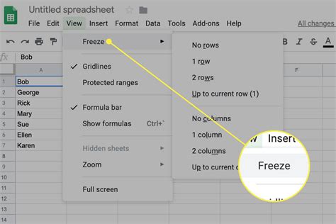 How To Freeze Rows And Columns In Google Sheets