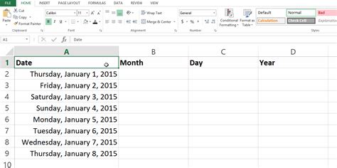 Get Year From Date In Excel