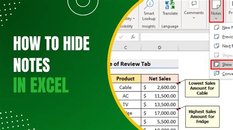 Hide All Notes In Excel