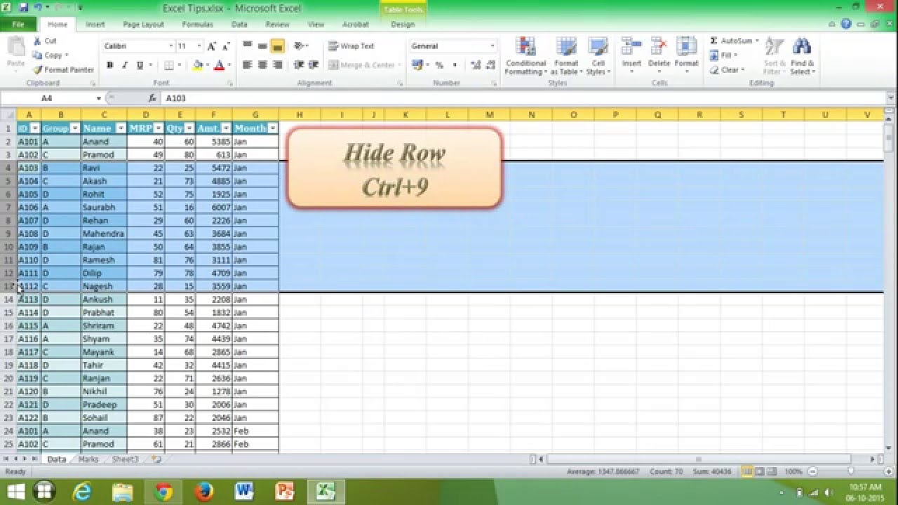 How To Hide Columns In Excel With Shortcut Key Youtube