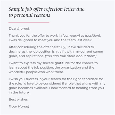 How To Politely Turn Down A Job Offer Via Email Woculus