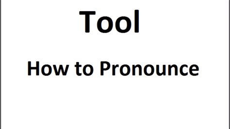 How To Pronounce Tool How To Say Tool Tool Pronunciation Abdictionary Youtube