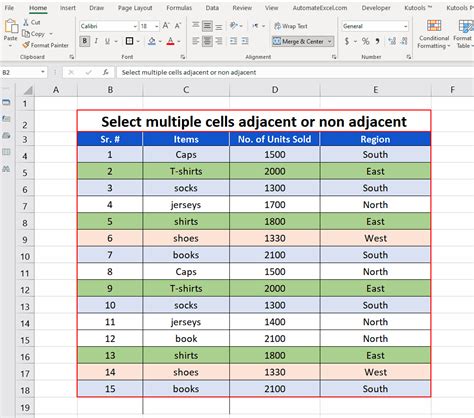 Select Multiple Cells Excel Mac