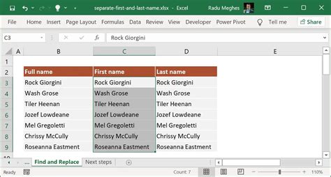 How To Separate First And Last Name In Excel