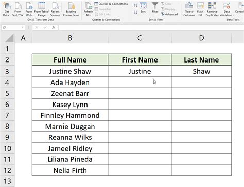 How To Separate First And Last Names In Microsoft Excel