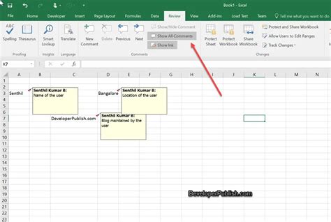 How To Show Or Hide Comments In Microsoft Excel 2016 Tips