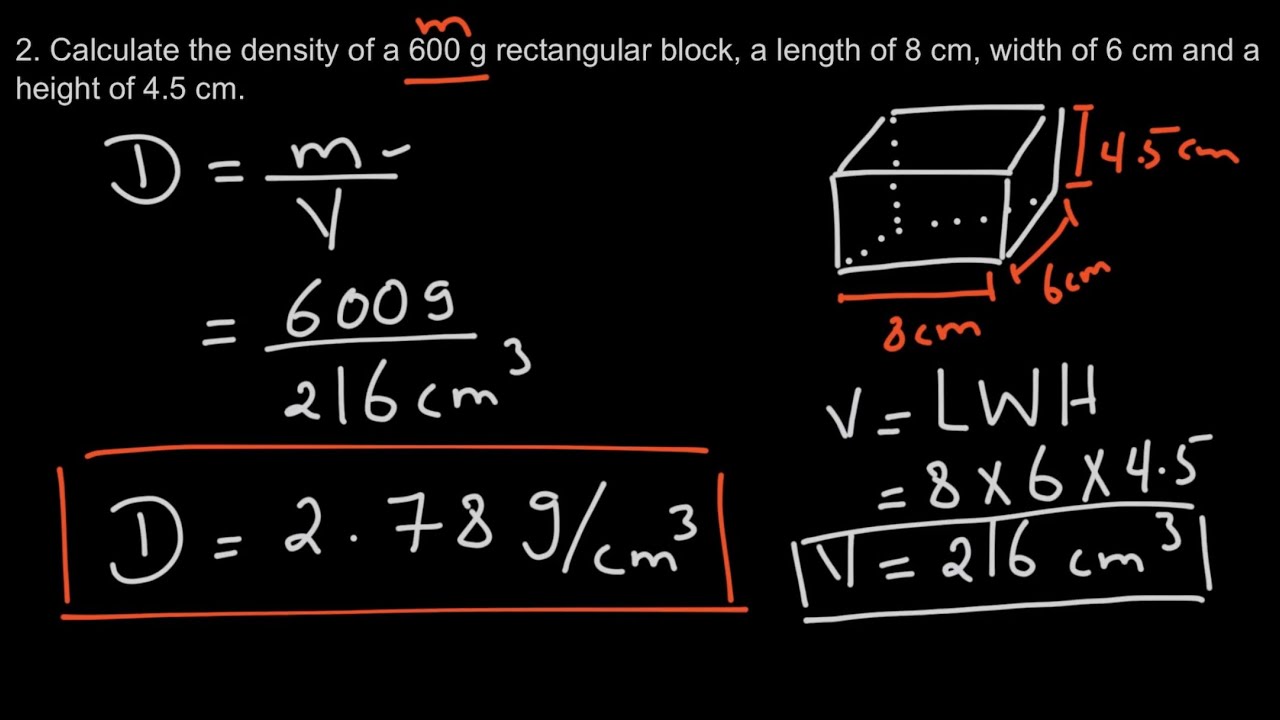 How To Solve A Density Problem Step By Step Explanation And Examples