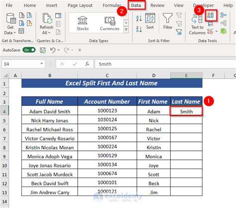 Split Names in Excel