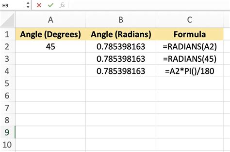 Use Degrees Instead Of Radians In Excel