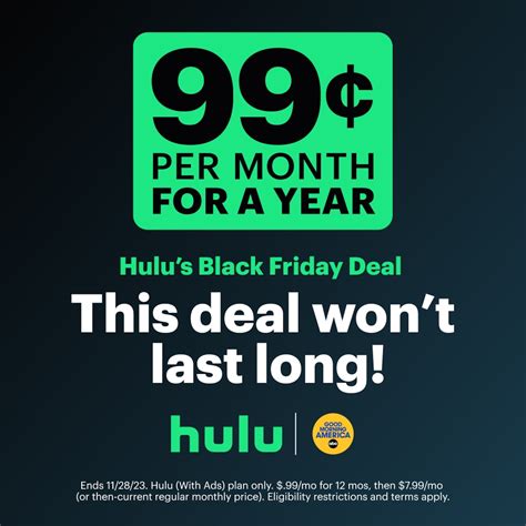 Hulu Black Friday 2024 Promo Only 99 Month For A Year