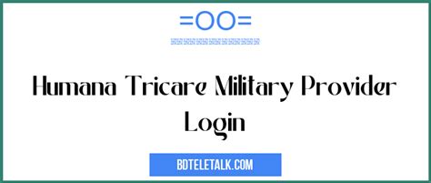 Humana Tricare Military Provider Login