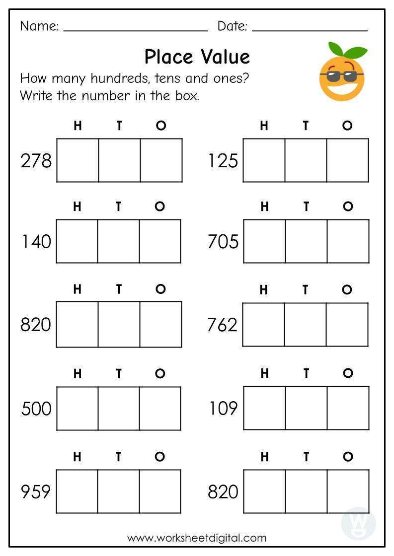 Hundreds Tens Ones Place Value Worksheet