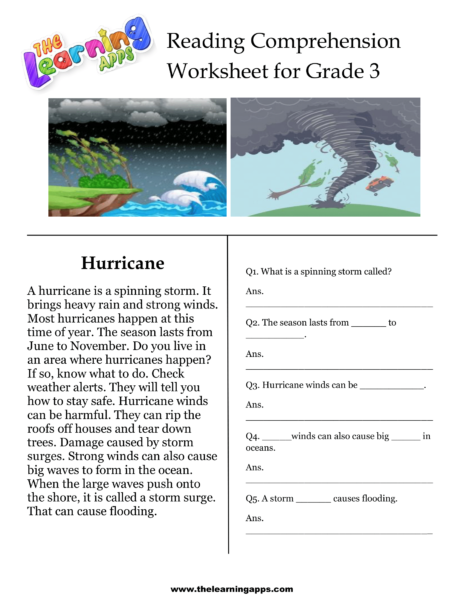 Hurricane Reading Comprehension Worksheet Reading Comprehension