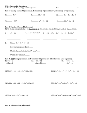 Hw 4 Polynomial Operations Doc