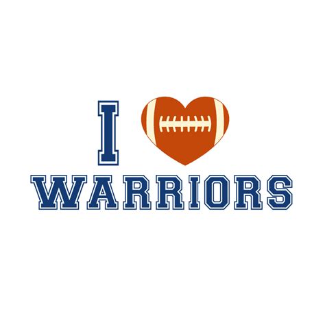 I Love Warriors Football Ball Heart Shape Sport Free Svg File Svg Heart