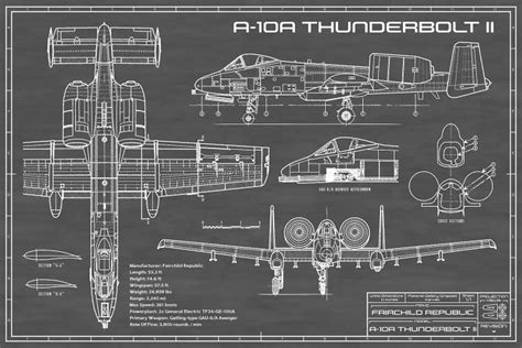 Icanvas Amp Quot A 10 Thunderbolt Ii Warthog Airplane Black Portrait Amp Quot By Action Blueprints Framed