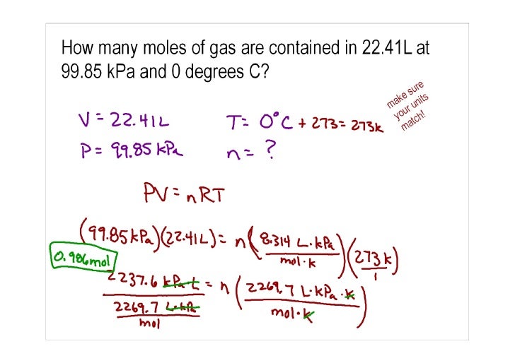 Ideal Gas Law Example Problems