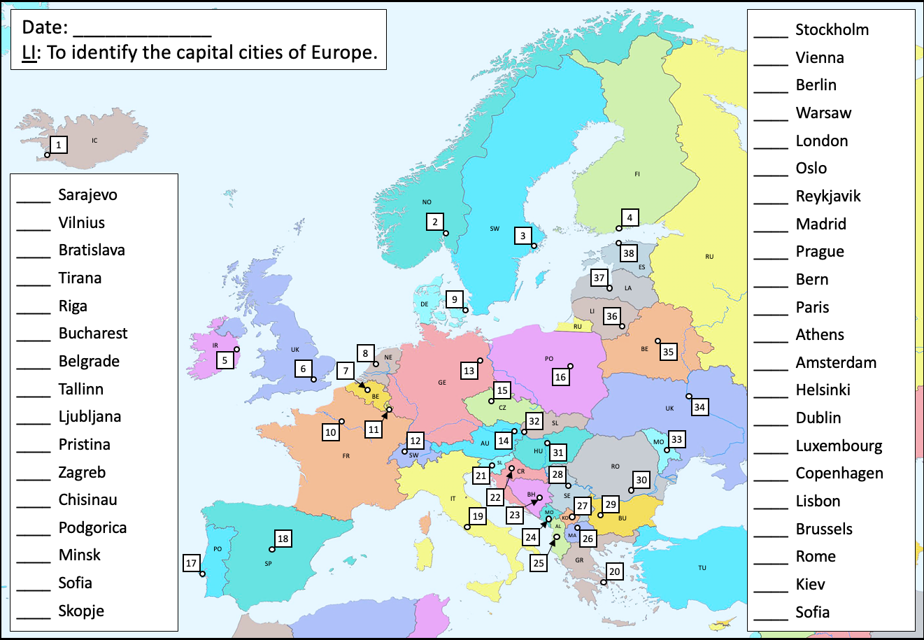 Identify Countries And Capitals Spanishworksheet Newteachers