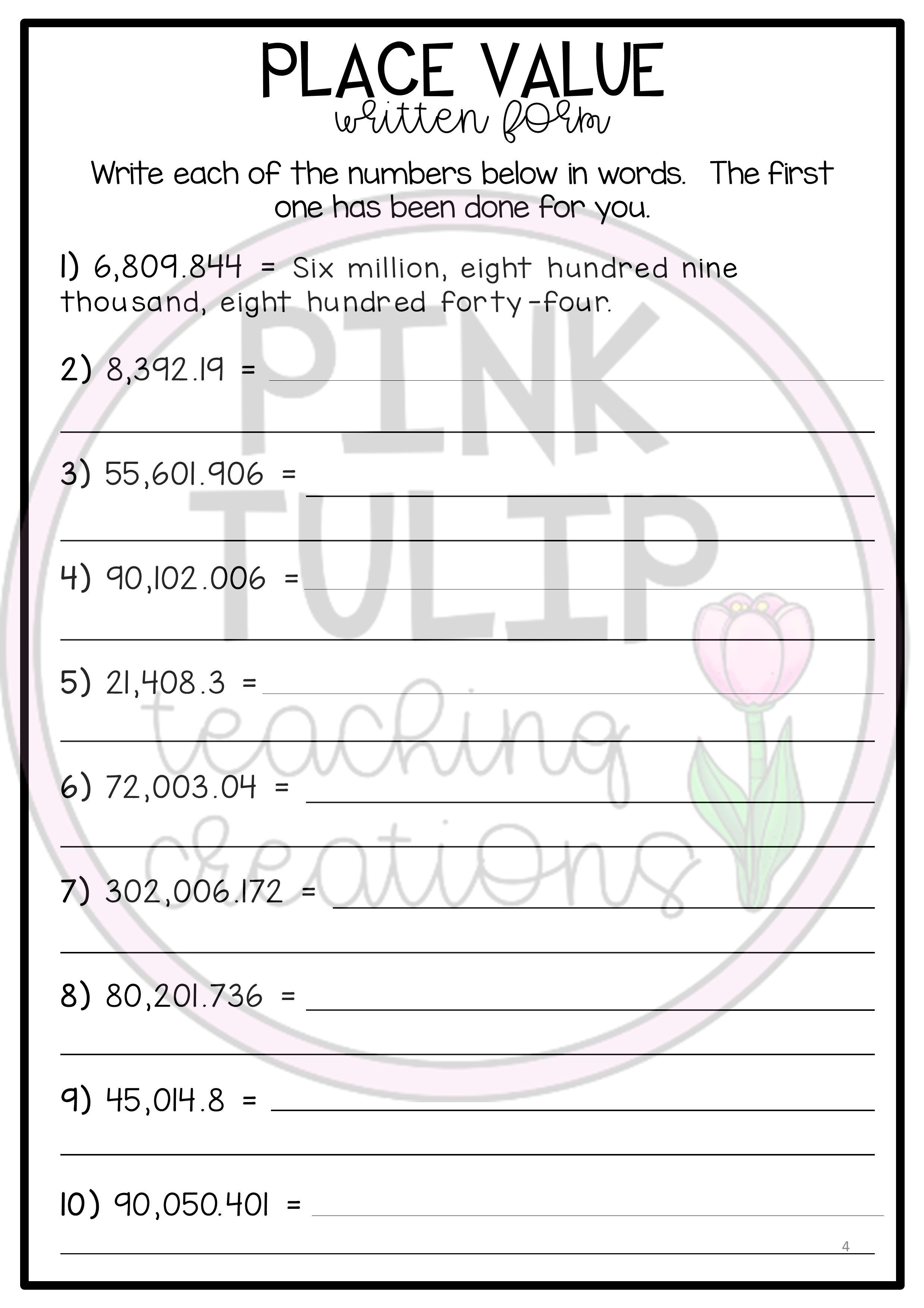 5 Ways to Master Decimal Place Values with Worksheets