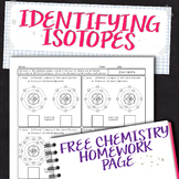 Identifying Isotopes Free Chemistry Homework Worksheet By Science With