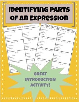 Identifying Parts Of An Expression Activity By Sadietakesonsixth