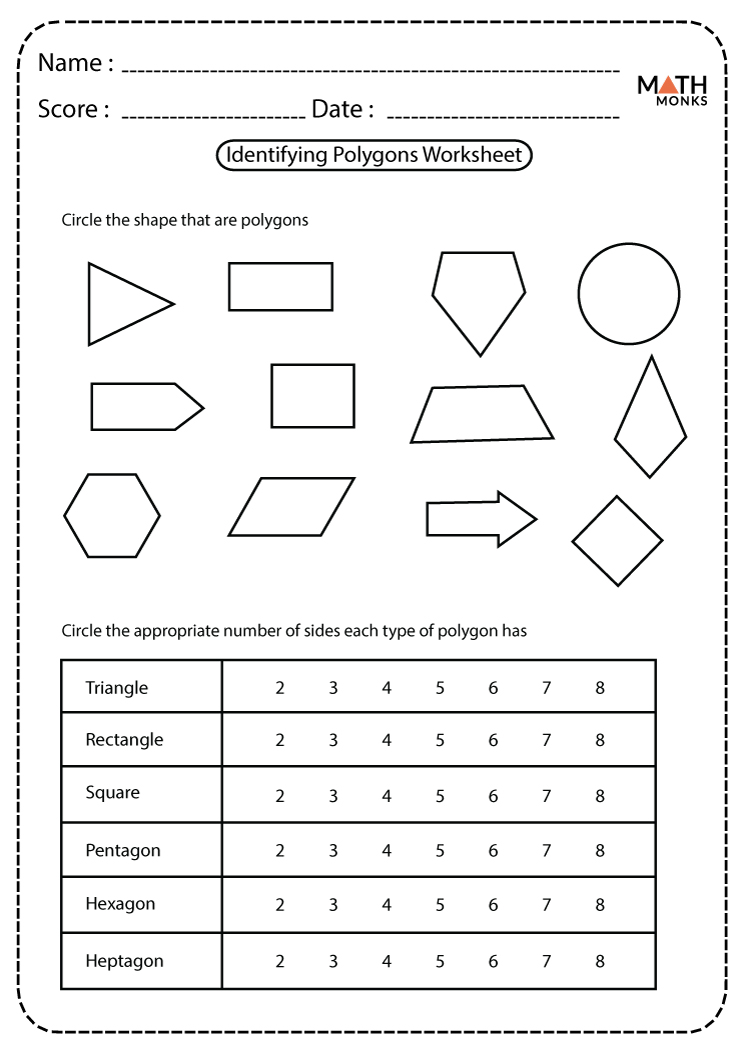 Identifying Shapes Worksheets Geometry Polygons Math Worksheets Geometry Worksheets