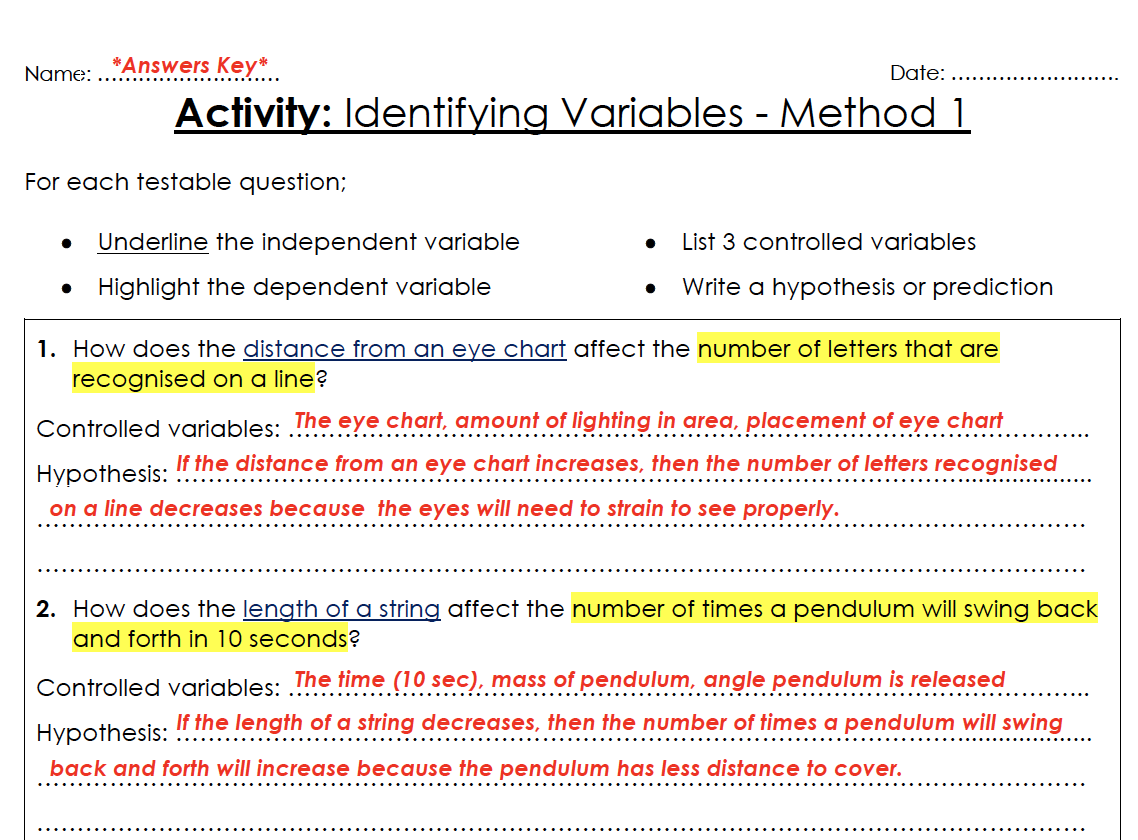 5 Ways to Master Variables in Worksheets with Answers