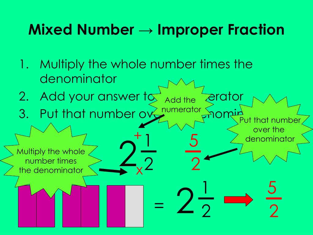 Improper Fraction To Mixed Number Calcworkshop