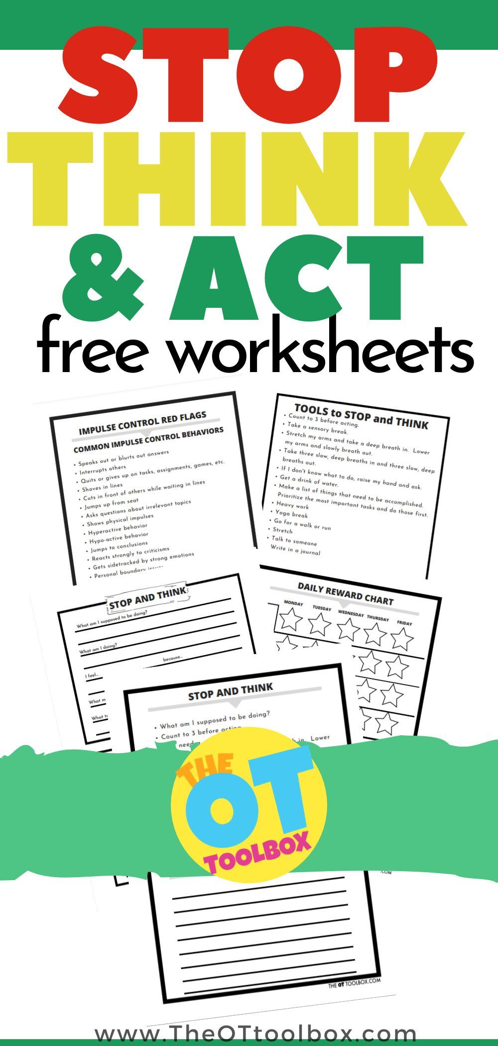 Impulse Control Worksheets The Ot Toolbox