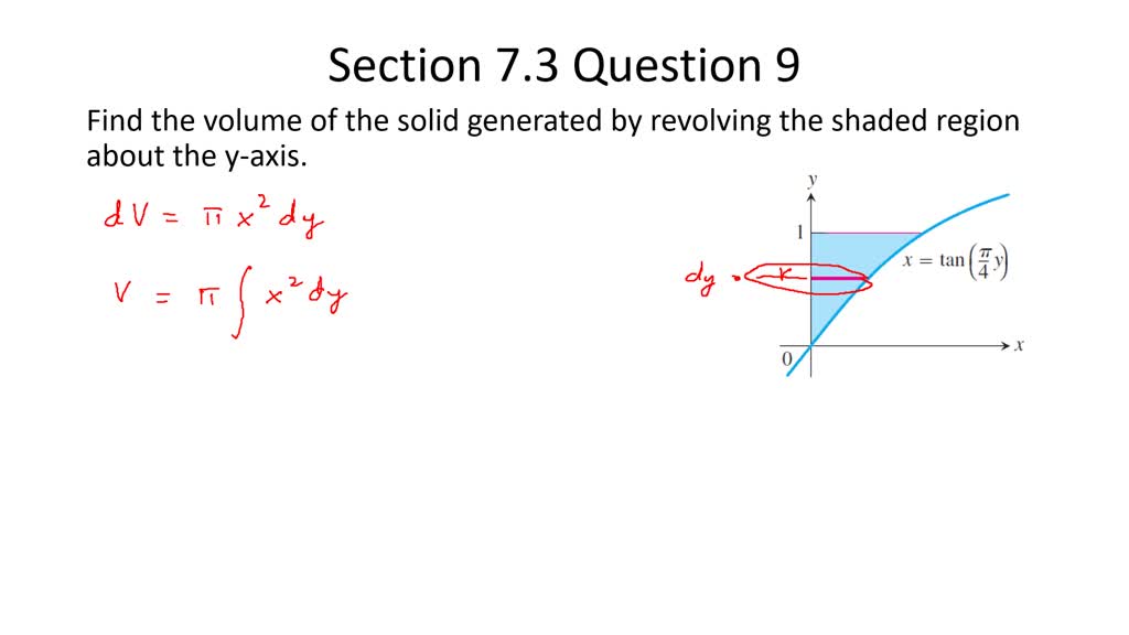 In Exercises 7 10 Find The Volume Of The Solid Generated By Revolving