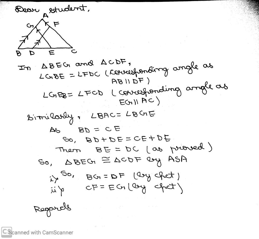 In The Given Figure Gc Parallel Bd And Ge Parallel Bf If Ac