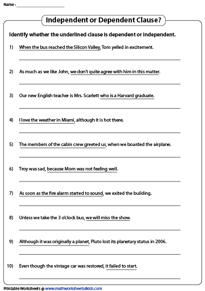 Independent Dependent Clause Quiz Worksheet By Kaci Brown Tpt