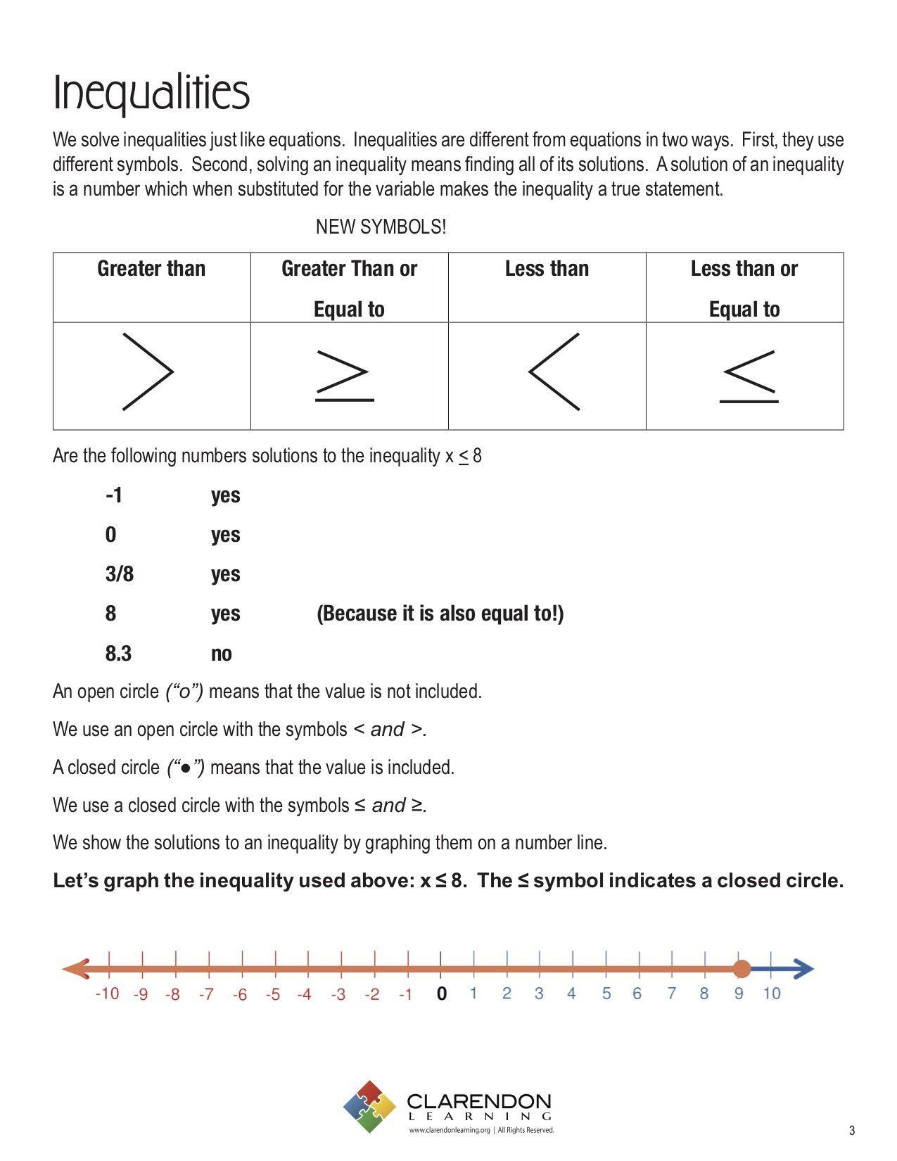 Inequality 6Th Grade Math