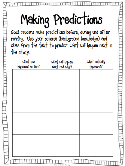 Inference Prediction Worksheet Kindergarten