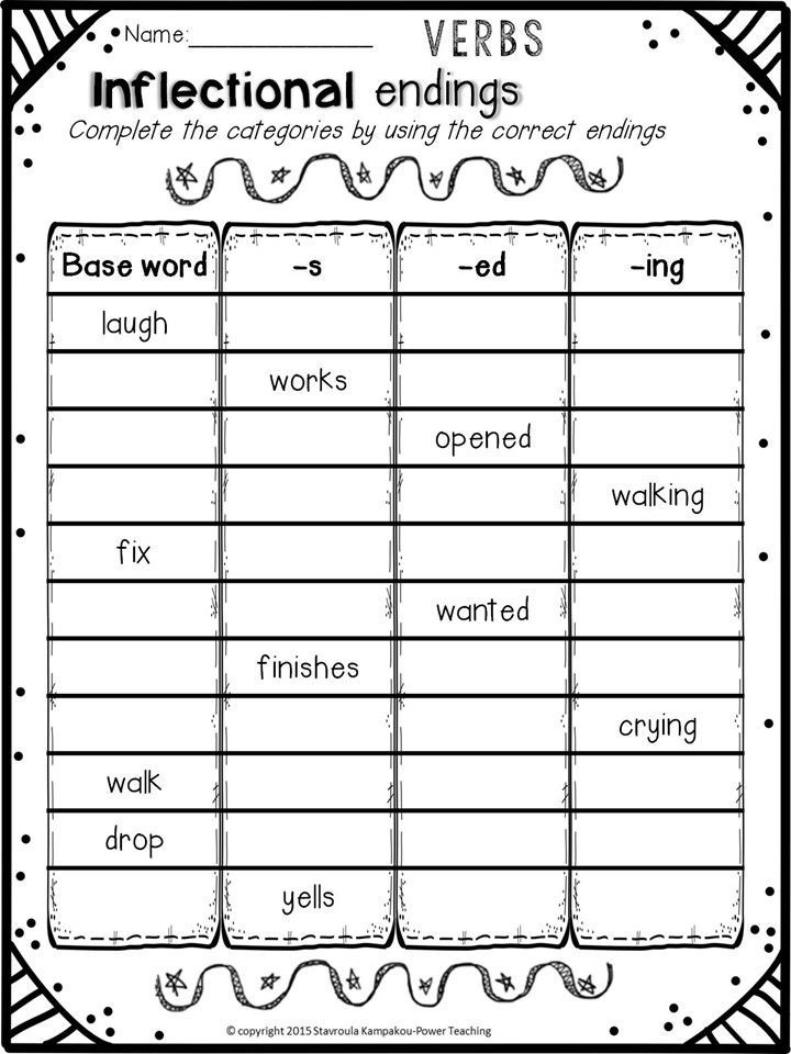 Master Inflectional Endings: Essential Worksheet for Quick Learning