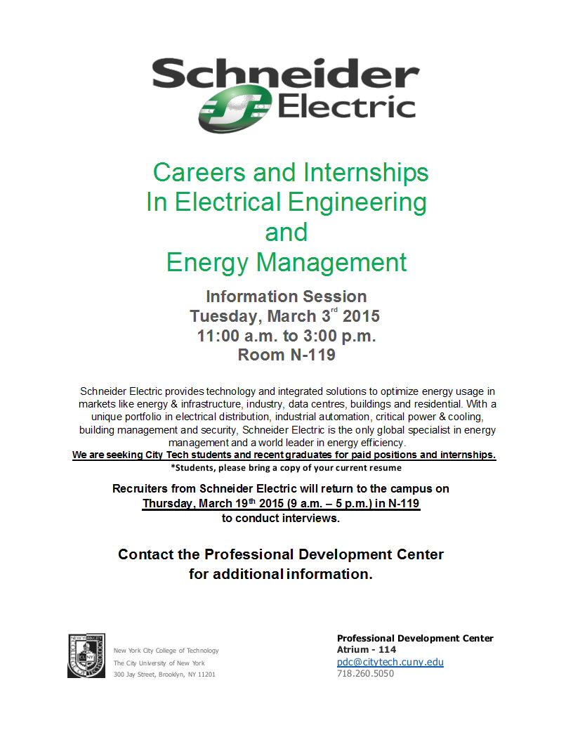 Information Session On Job Openings In Electrical Engineering And Energy Management Energy