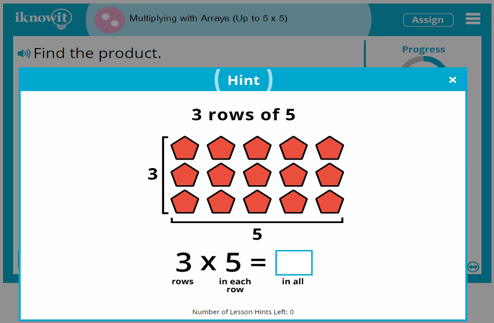 Interactive Math Lesson Multiplying With Arrays Up To 5 X 5