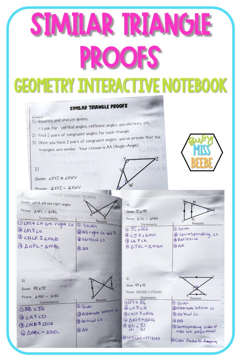 Interactive Triangle Proofs For High School Geometry