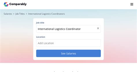 International Logistics Coordinator Salary Comparably