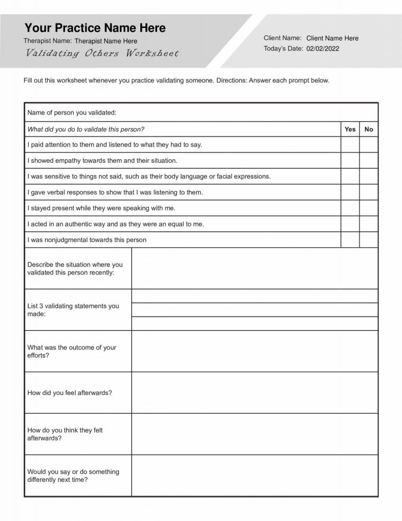 Interpersonal Effectiveness Dearman Worksheet Downloadable Pdf