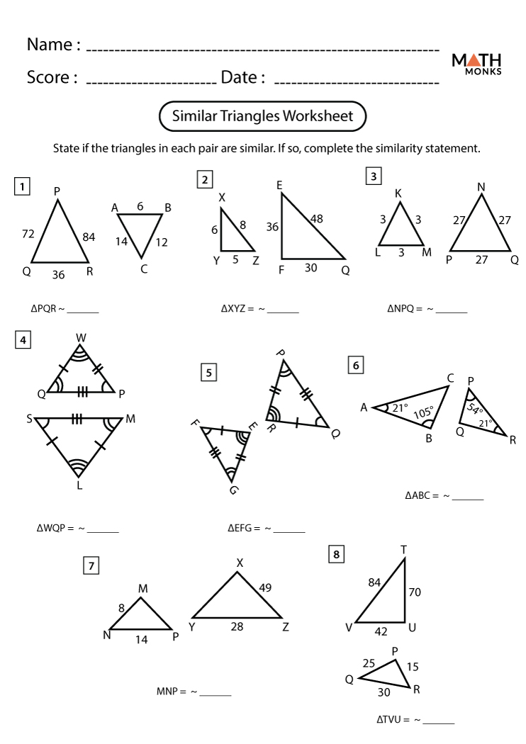 5 Key Answers for Similarity Worksheet Intro