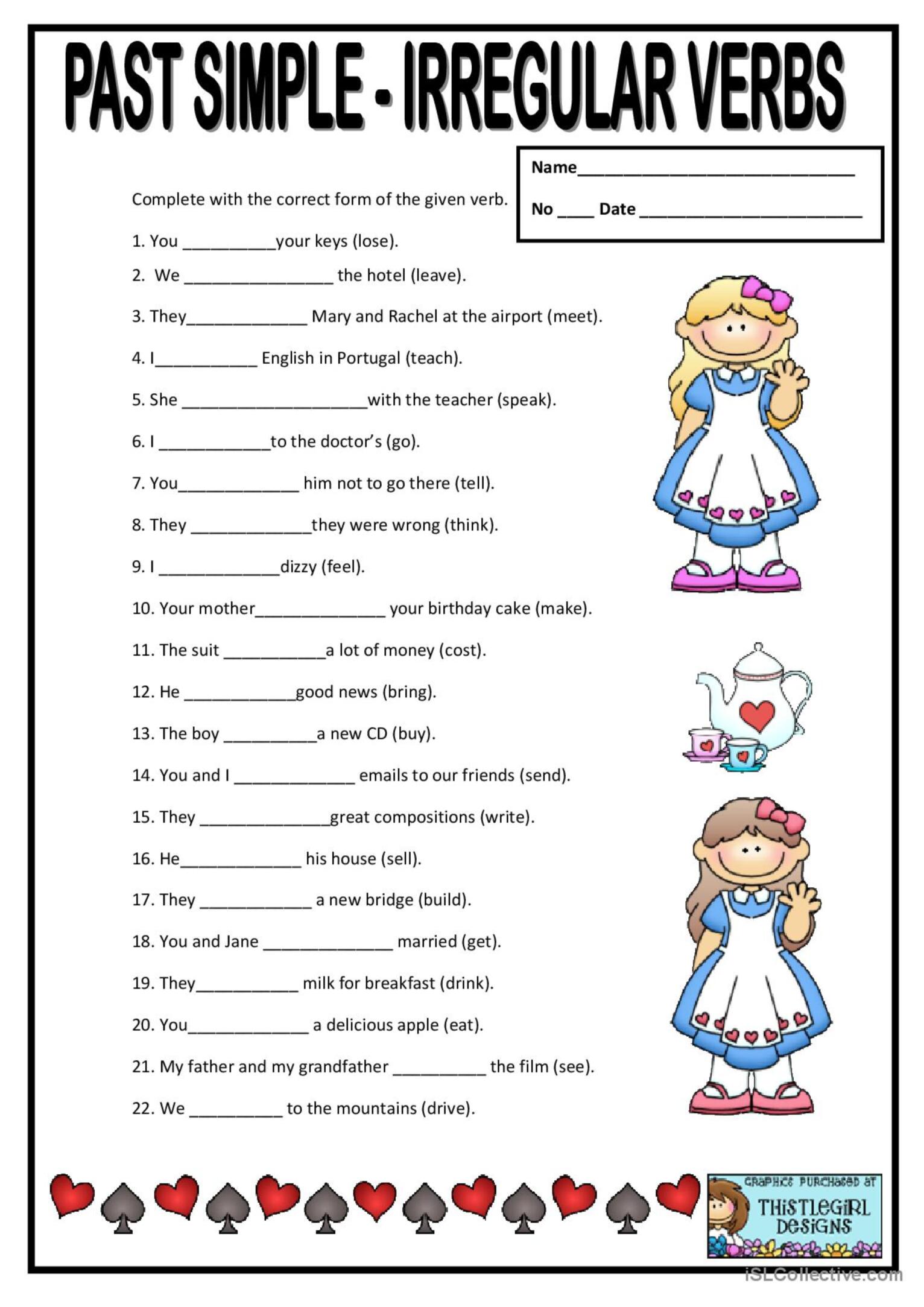 Irregular Verb Past Tense Practice By Christina Barbee Tpt