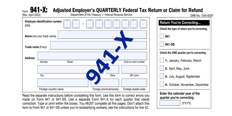 Irs Form 941 X Printable 2025 Isaac Gray