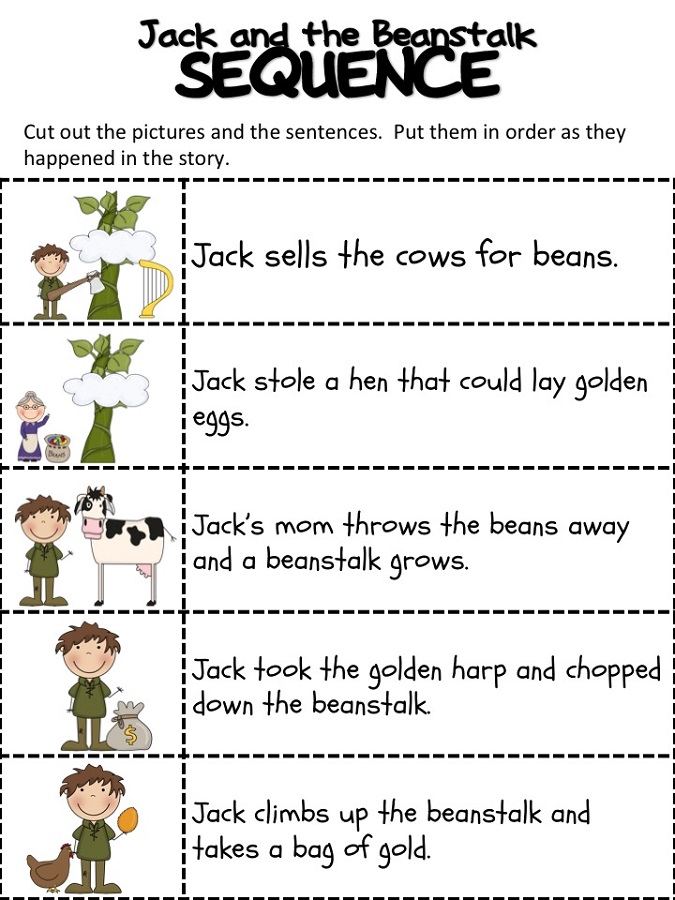 Jack and the Beanstalk Educational Worksheets for Kids