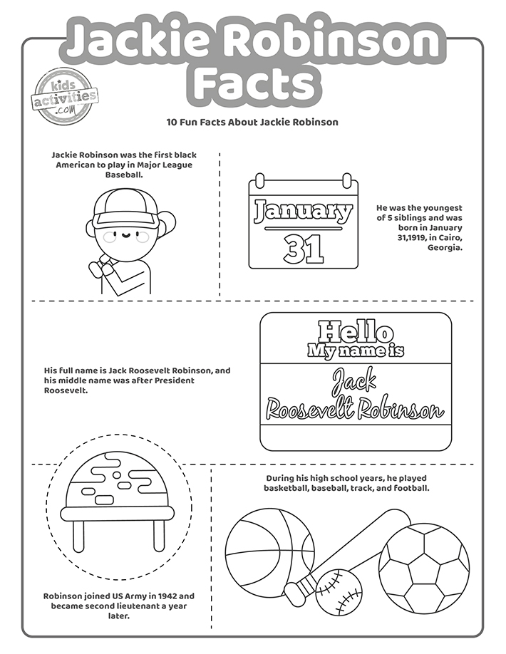 Jackie Robinson Activity Sheet