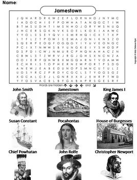 Jamestown Worksheet Colonial America Activity