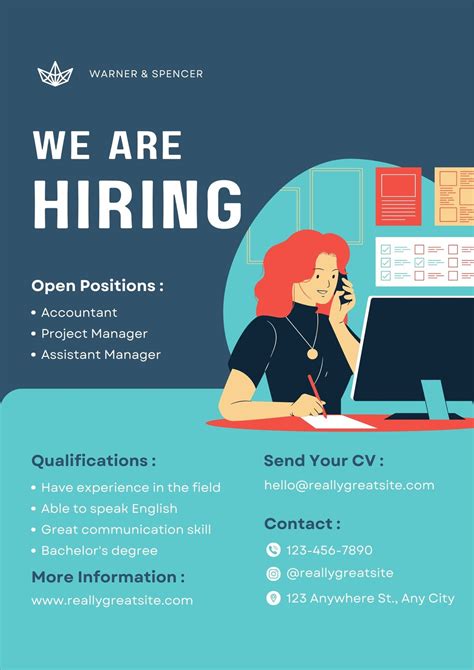 Job Vacancy Flyer Recruitment Poster Design Job Poster Advertisement Examples