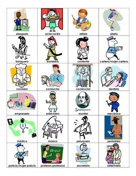 Jobs In Spanish Vocabulary List By Hey Miss Senorita Black Tpt