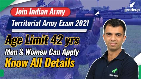 Join Indian Army Territorial Army Exam 2021 Age Limit 42Yrs Men