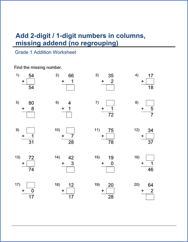 K 5 Math Worksheets